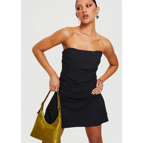 Princess Polly BRADWELL STRAPLESS MINI DRESS BLACK Size 6 Nwot - Picture 8 of 8